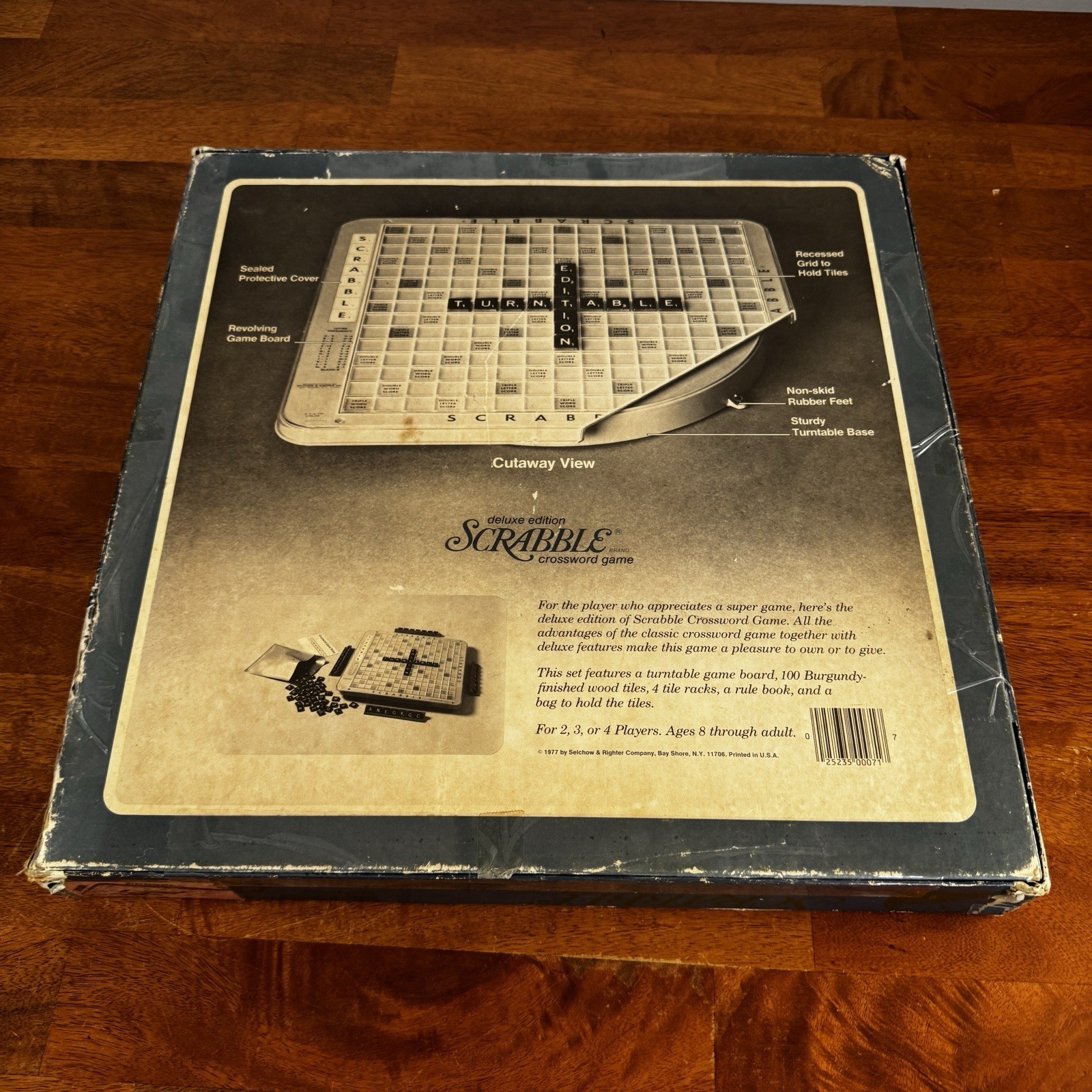 Scrabble Crossword Game – Deluxe Edition – Selchow & Righter – 1977 – Complete