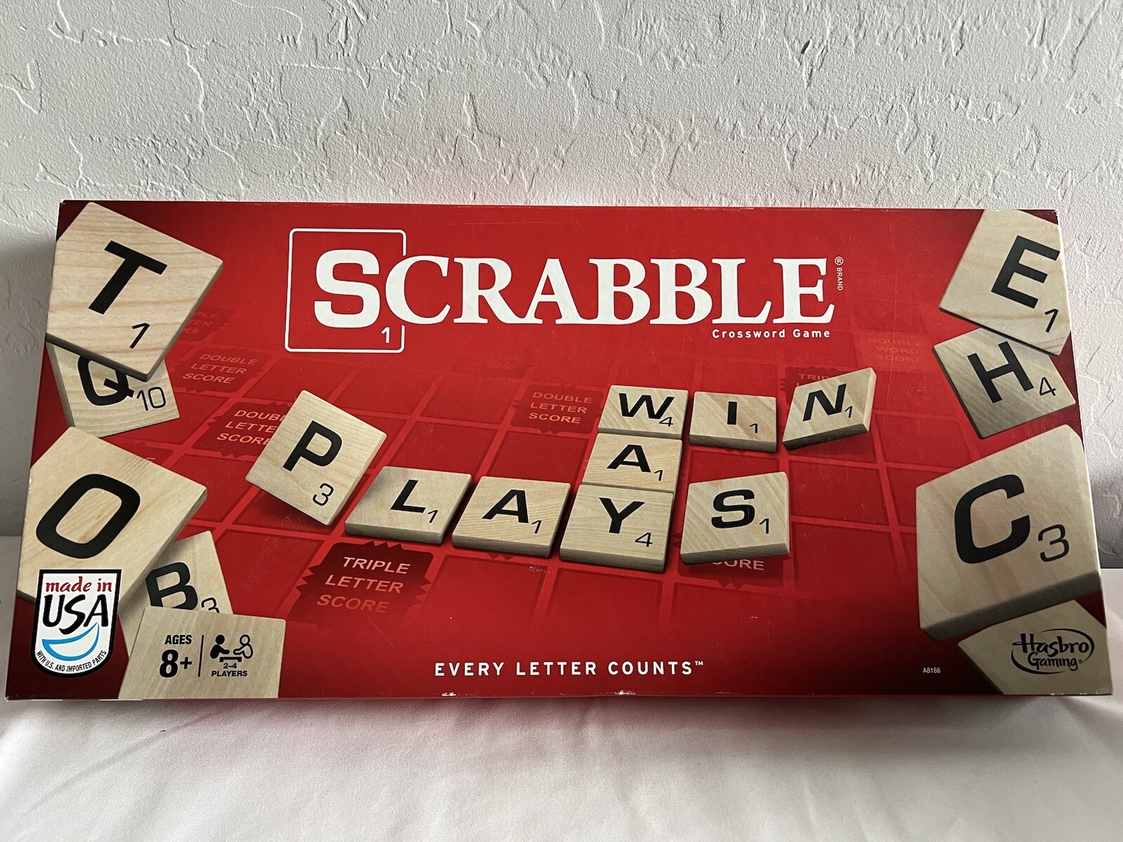 New Hasbro Scrabble Every Letter Counts Board Game Spelling Family Fun Night