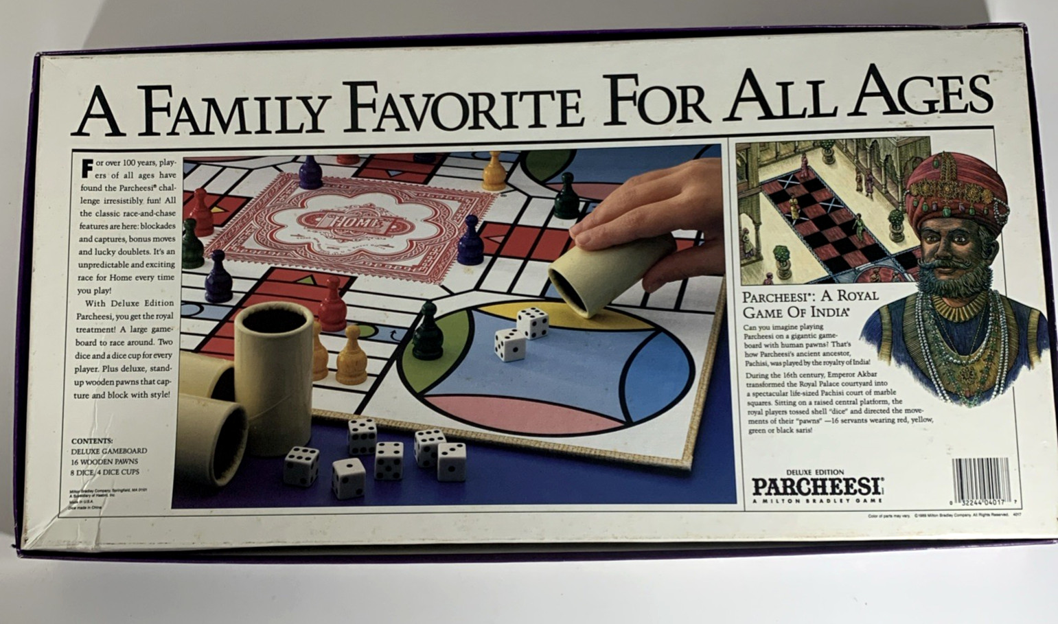 Vintage 1989 Parcheesi Deluxe Board Game Milton Bradley Complete Wood Pawns