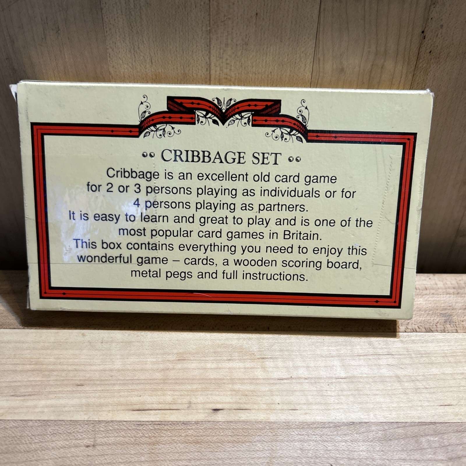 House of Marbles Complete Wooden Set Cribbage Folding Board VTG