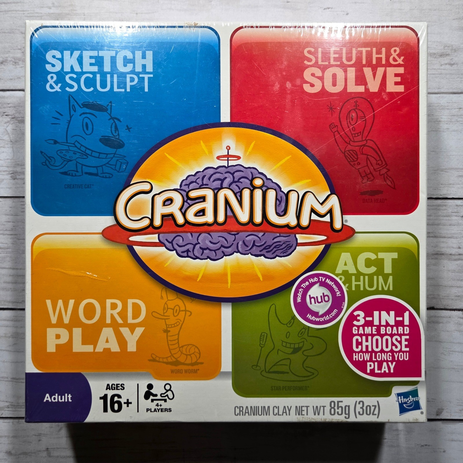 Hasbro Cranium Board Game 3-in-1 Foldout Board Adult 16+ Multi 600 New Cards NEW