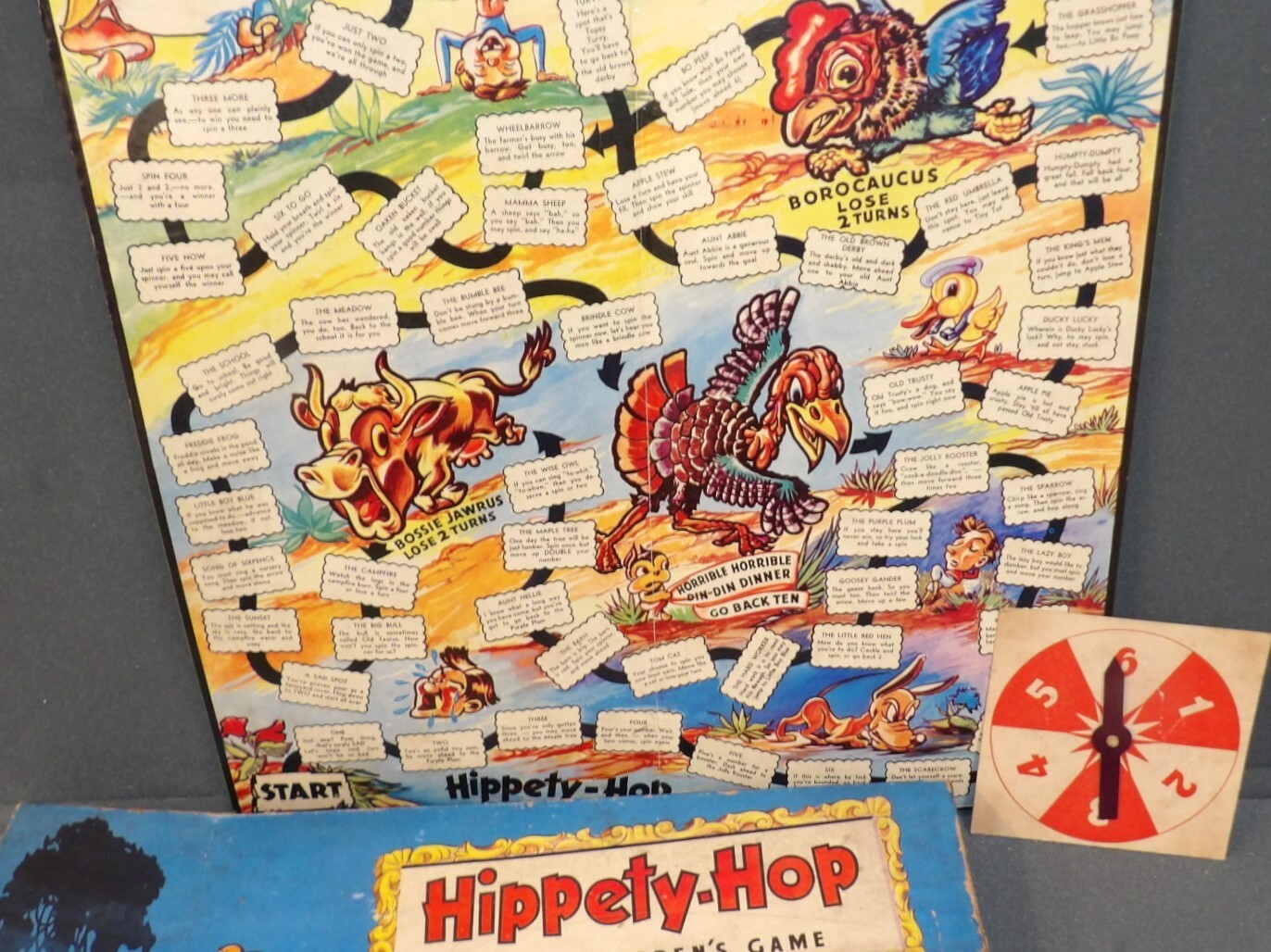 1950’s Corey Games Hippety-Hop Children’s Board Game with Birds