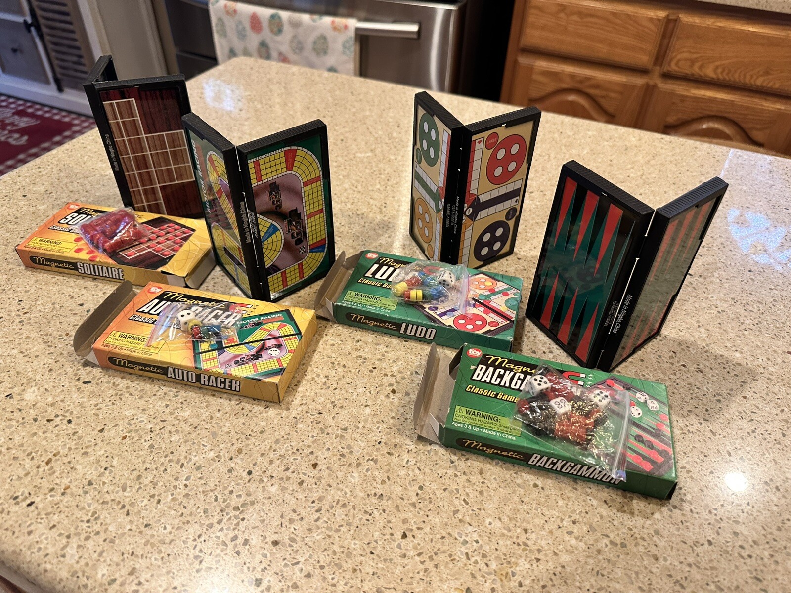 The Toy Network Magnetic Mini Games Travel Games/Backgammon/Racer/Ludo/Solitaire