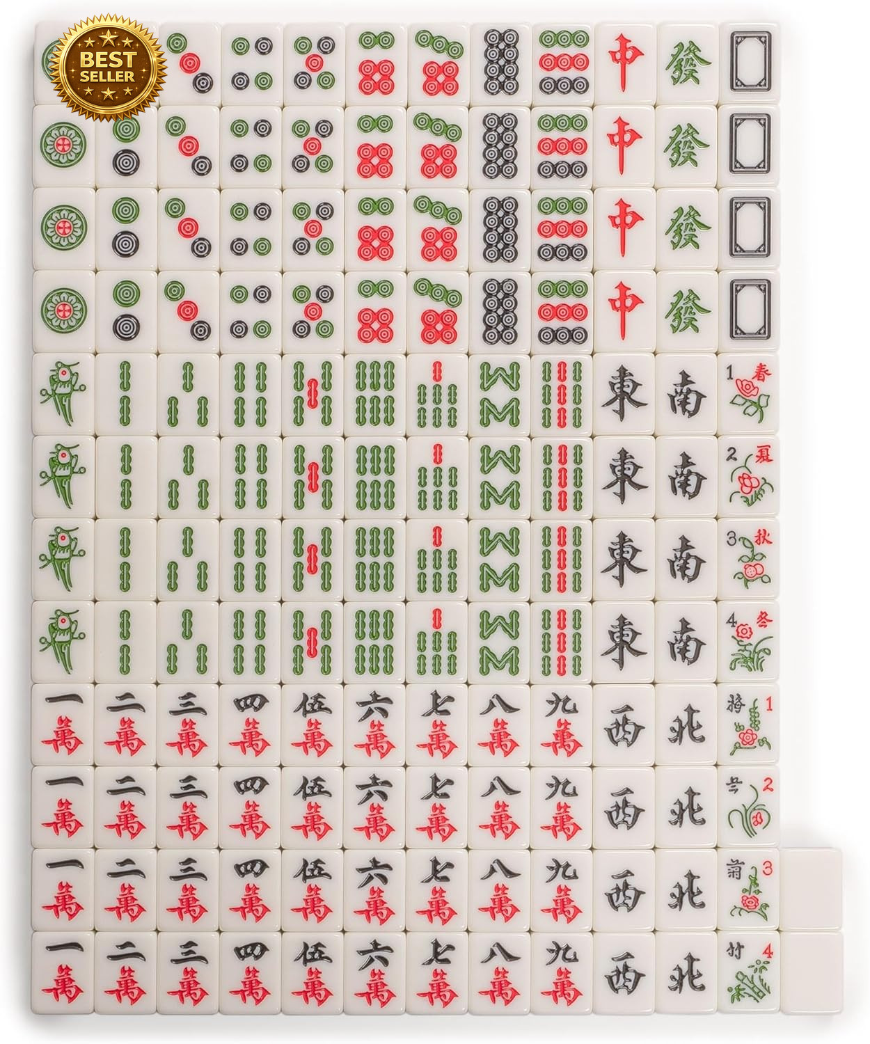 Chinese Mahjong Set 146 Large Tiles Aluminum Case Wind Indicator Dice