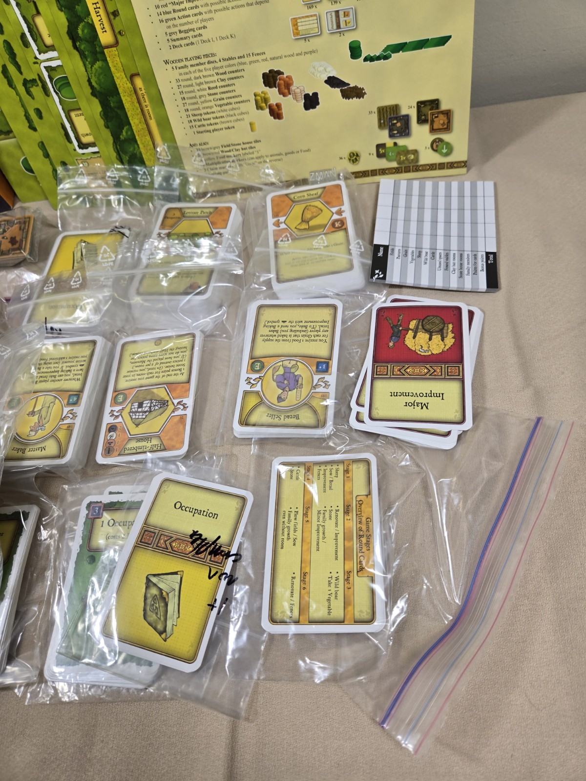 Lookout Games Z Man Board Game Agricola 207/2008 Complete.