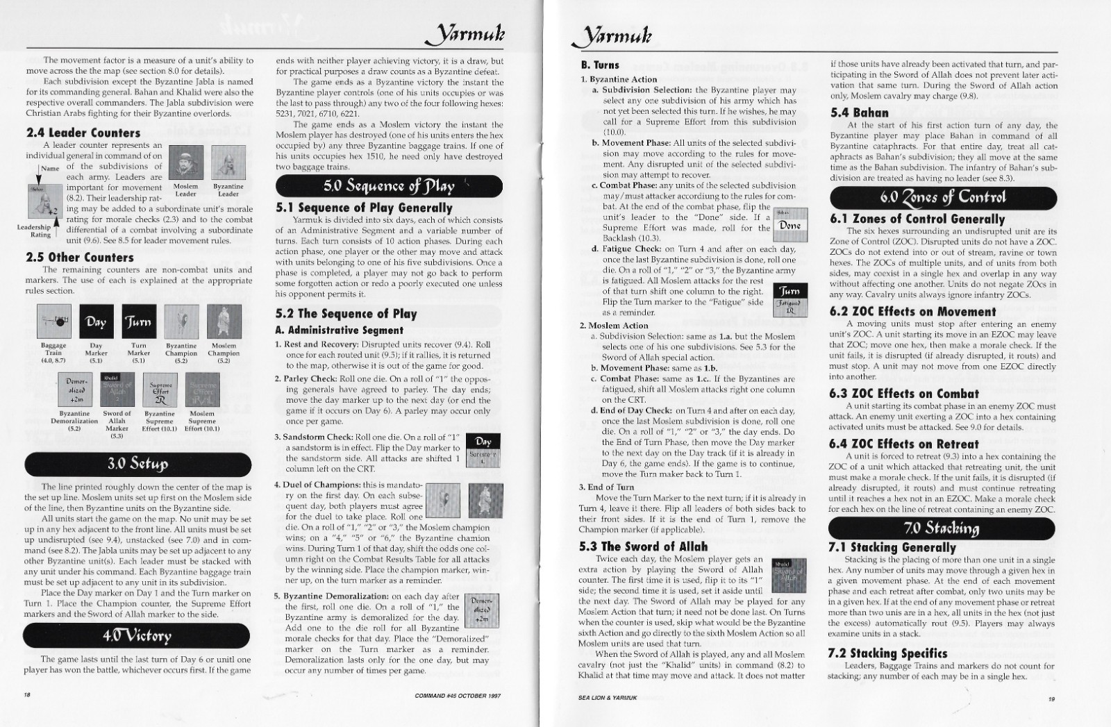 Command Magazine #45 2 Games; Operation Sea Lion & Yarmuk Holy Land 636AD Unpun