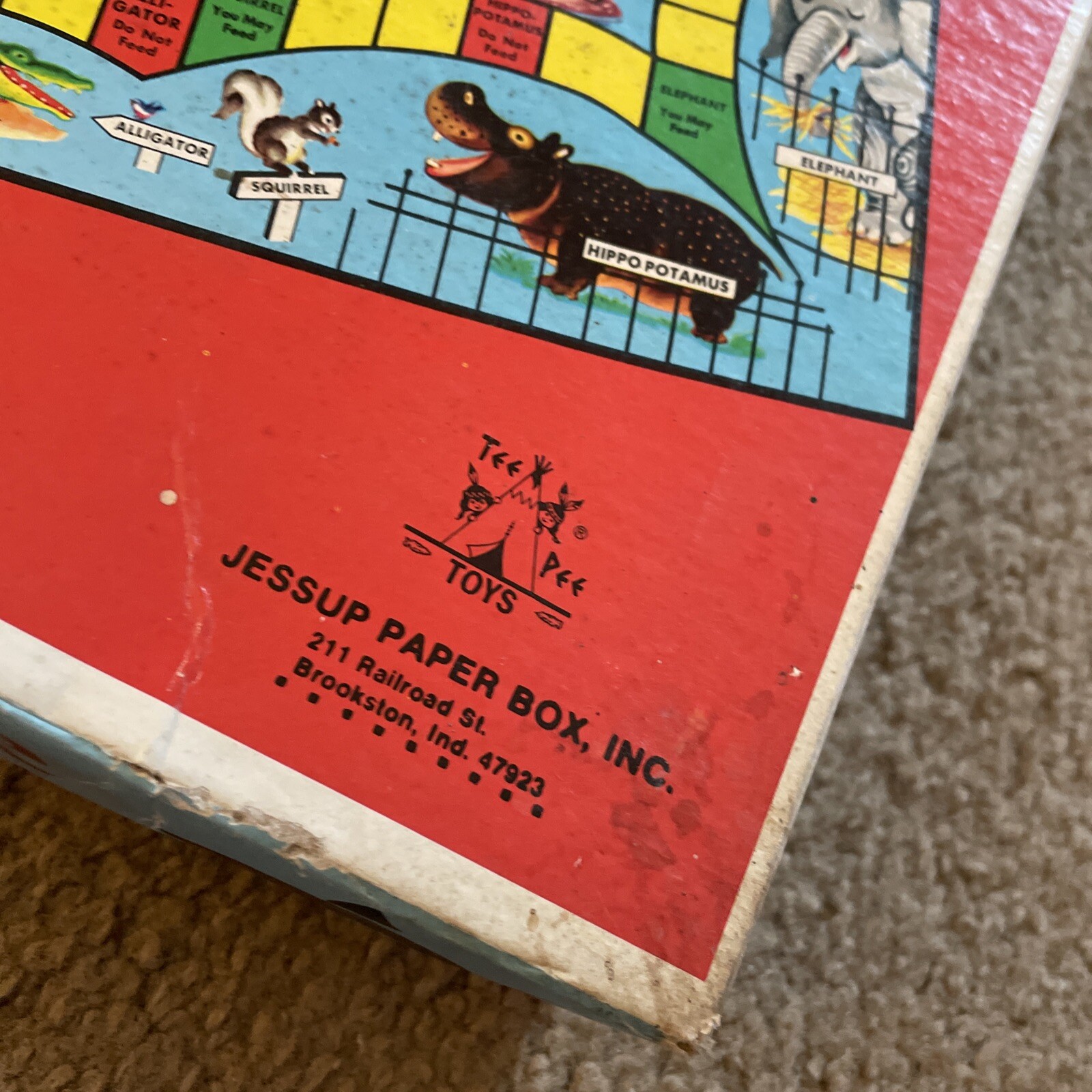 1950’s-60’s Jessup Paper Box Brookston, Indiana Fun At The Zoo Vintage Game 438