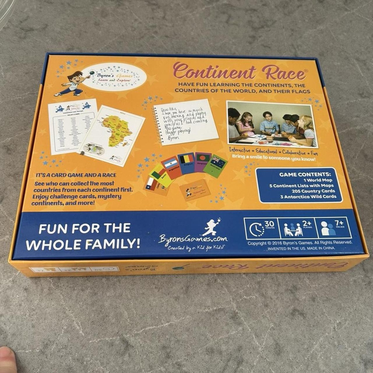Byron’s Games Continent Race Geography Card Game