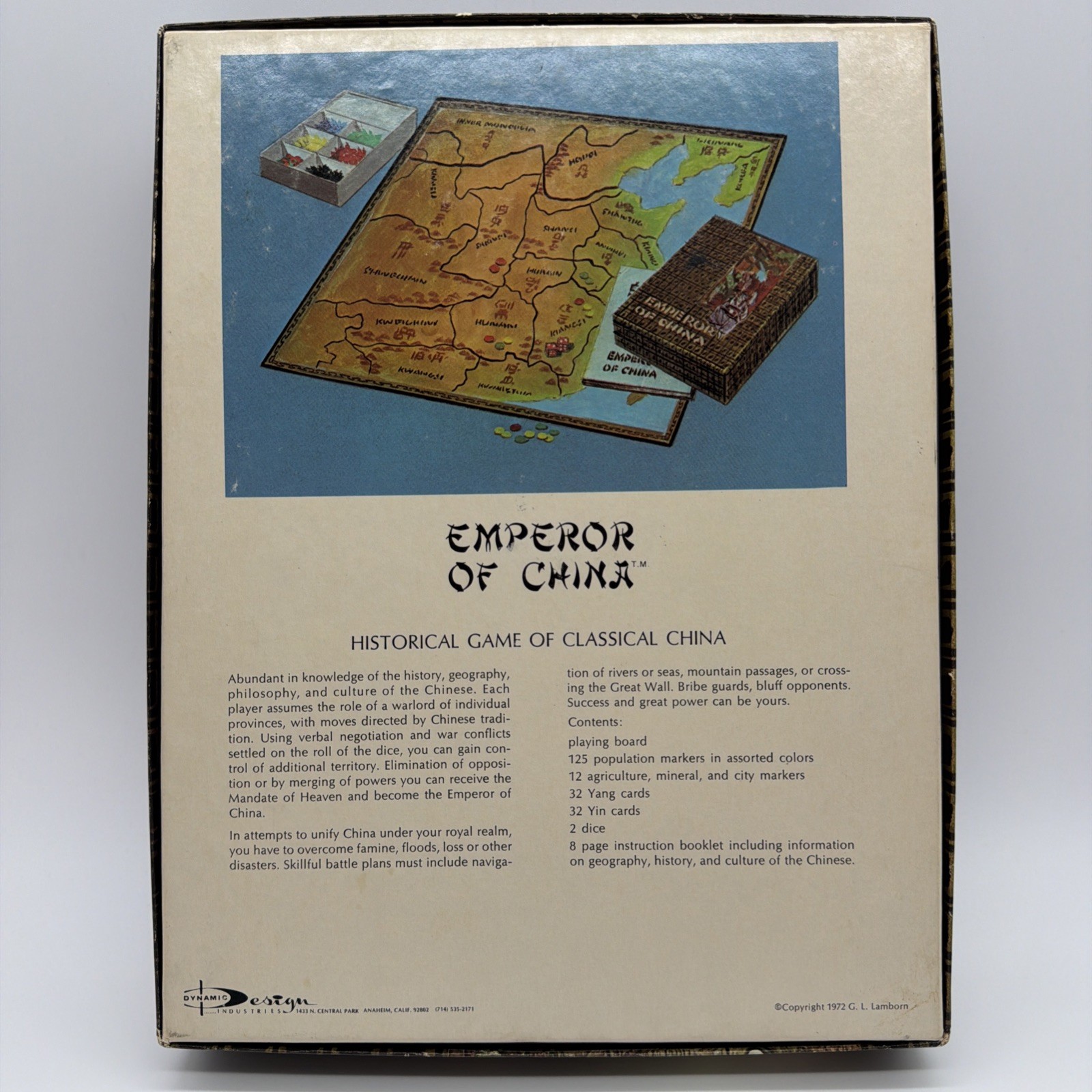 Dynamic Design Boardgame Emperor of China Vintage 1972 -Replacement Lot-