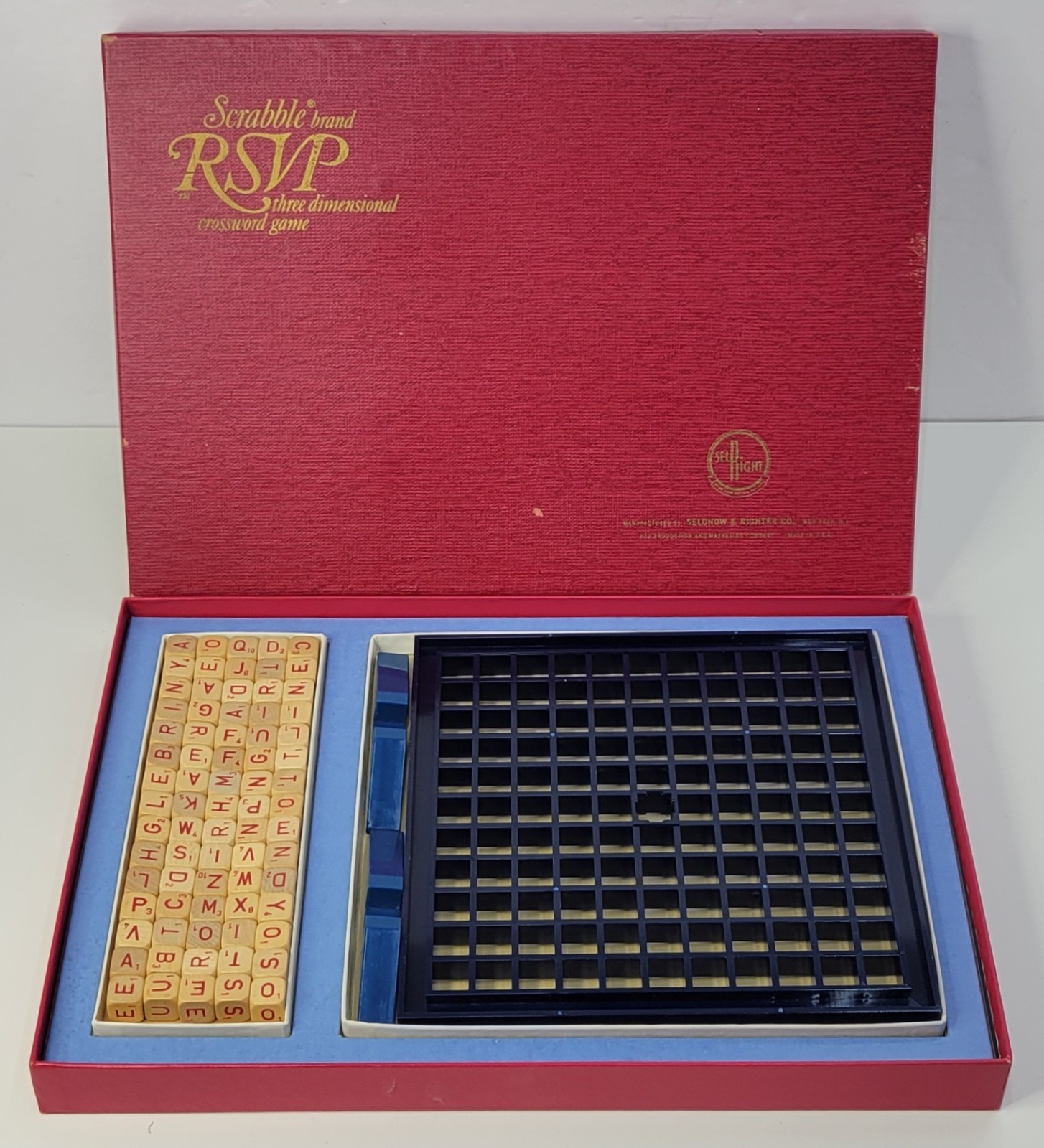 1966 Selchow & Righter Co Scrabble Brand RSVP 3D Crossword Game Complete