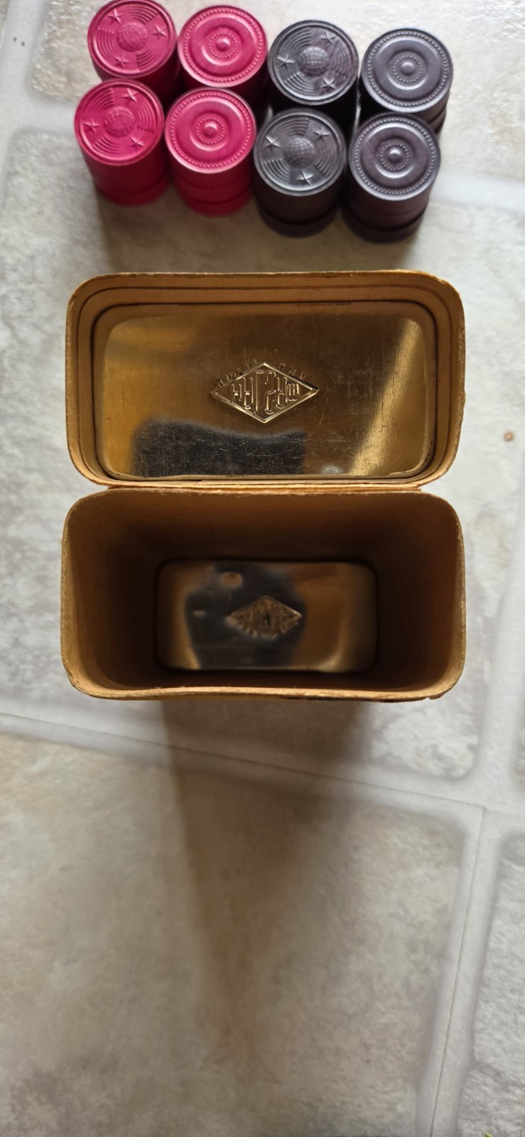 Vintage Halsam Comet/24 Embossed Wood Checkers Set No. 518 Complete (USA)