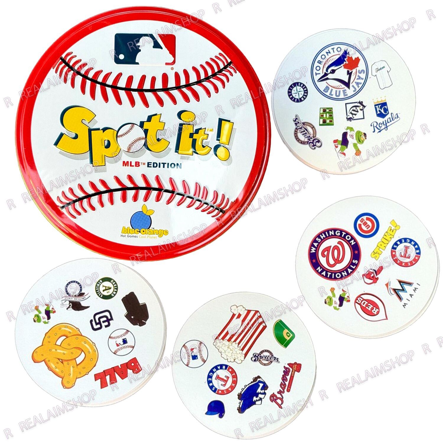 Major League Baseball Spot It! MLB Matching Card Game, Party Games Memory Game