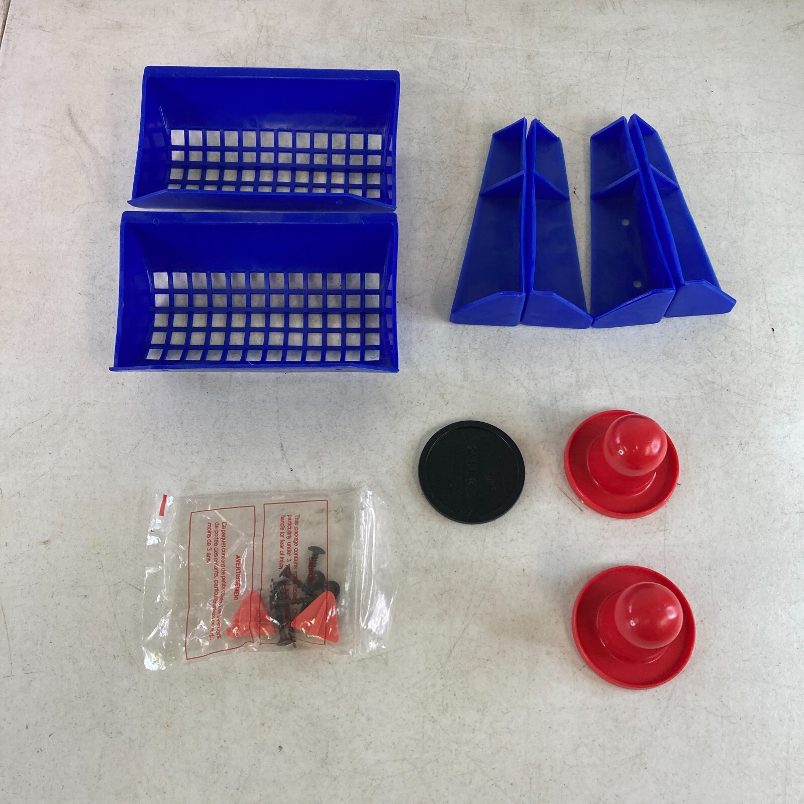 Vintage 80s 90s Air Hockey Kit Blue Goals Red Handles