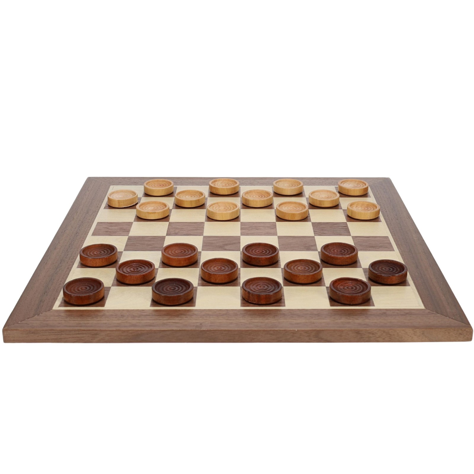 WE Games Old School Brown and Natural Wooden Checkers Set -11.75 in.