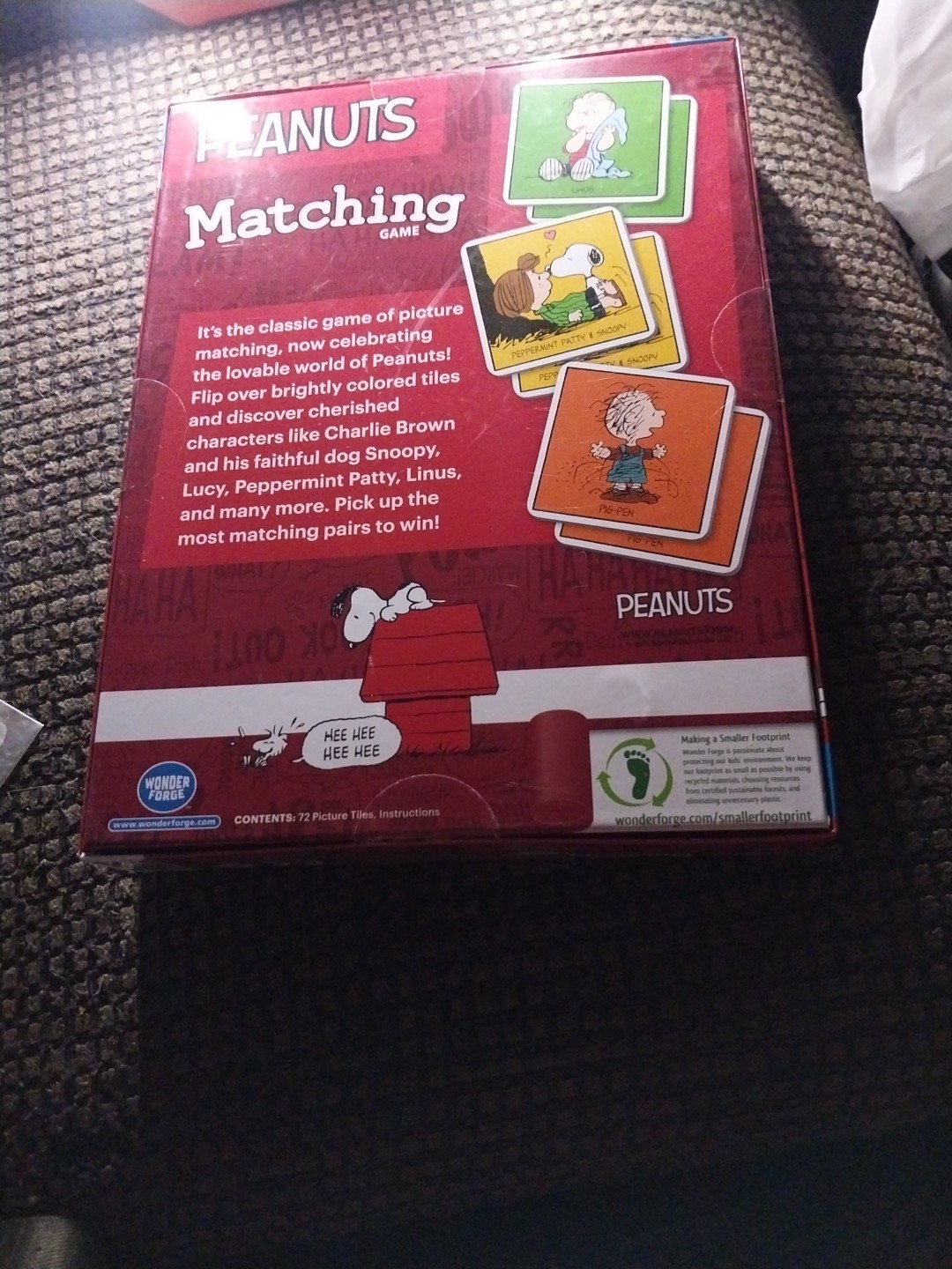 Peanuts Matching Game Charlie Brown Snoopy Wonder Forge Memory New Sealed