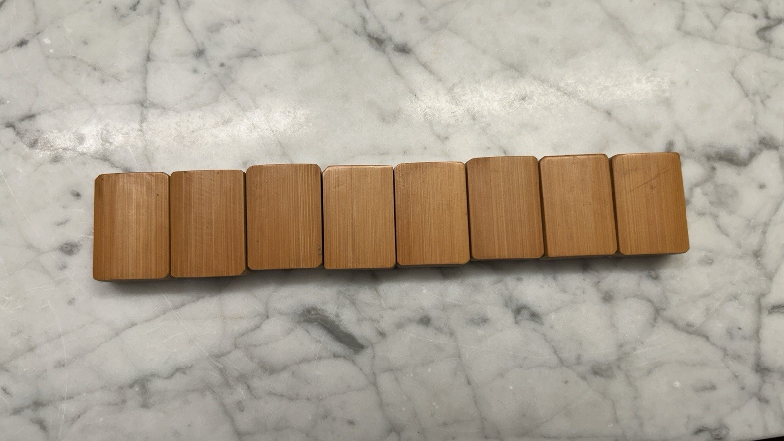 8 Vintage Antique Bone/Bamboo Mahjong Replacement Tiles BLANK THIN BONE