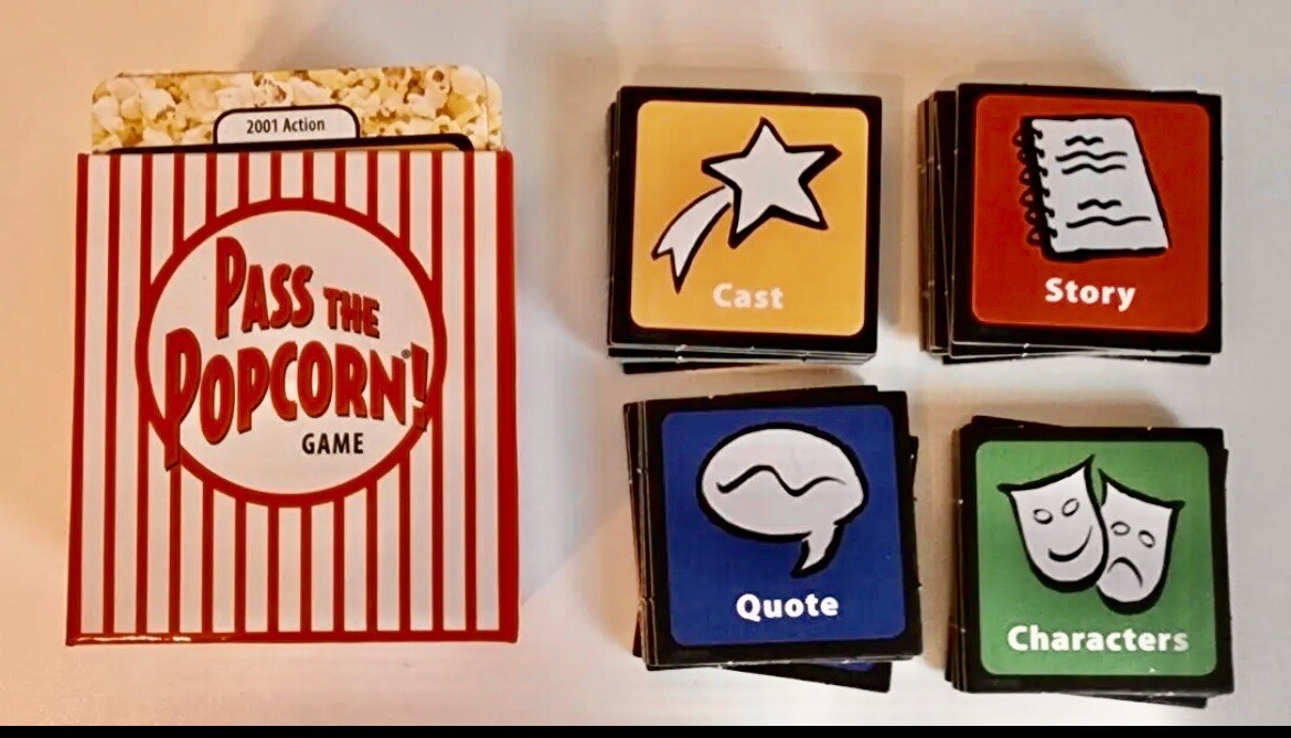 Pass The Popcorn Game Movie Trivia Family Party Game Sealed Fast Paced Fun