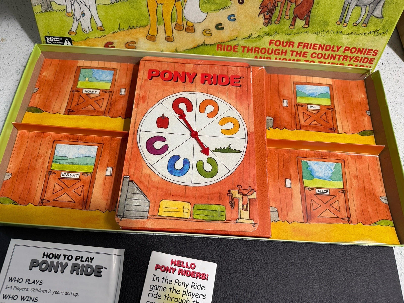 Pony Ride Board Game Race To Farm 2001 Horses Educational Rare Vtg