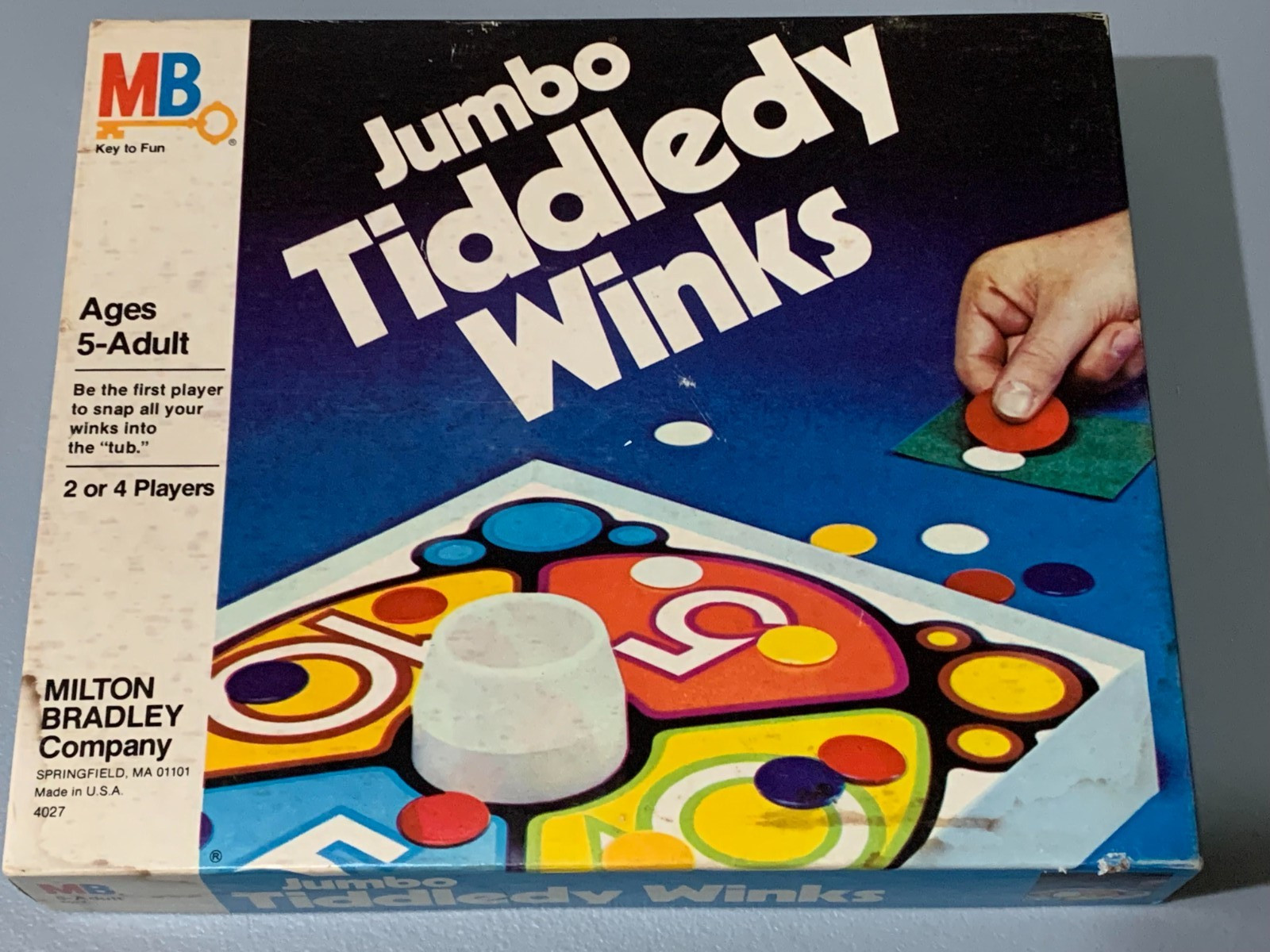 Jumbo Tiddledy Winks Board Game VTG 1963 Milton Bradley 2-4 Players 5-Adult