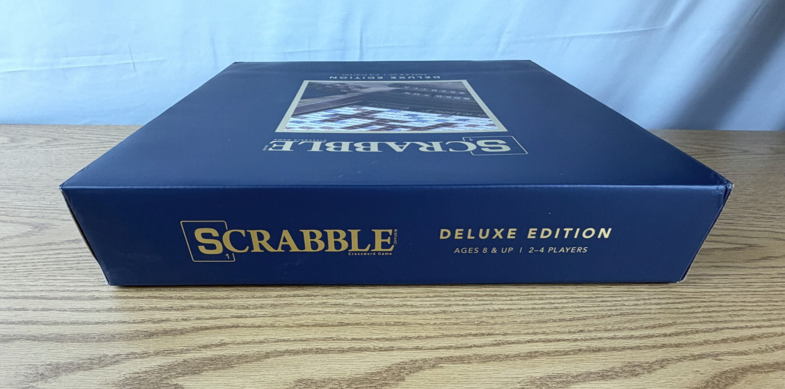 Scrabble Deluxe Classic Edition Wood Rotating Turntable Board Game Open Box