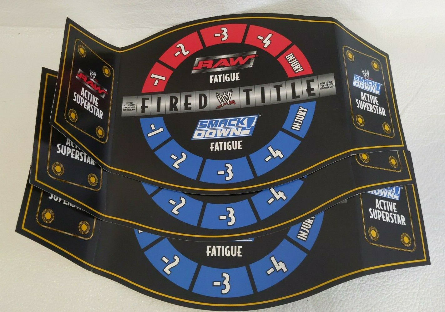 WWE DVD Board Game 2005 Smack Down Raw 3 Replacement Score Belts Only
