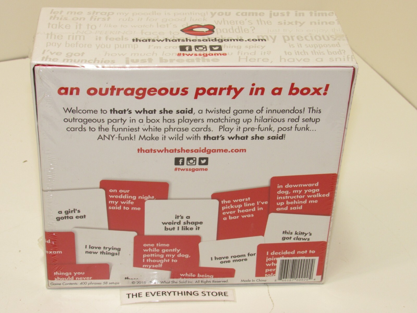 THAT`S WHAT SHE SAID GAME OF INNUENDOS PARTY IN A BOX NEW SEALED FREE SHIP