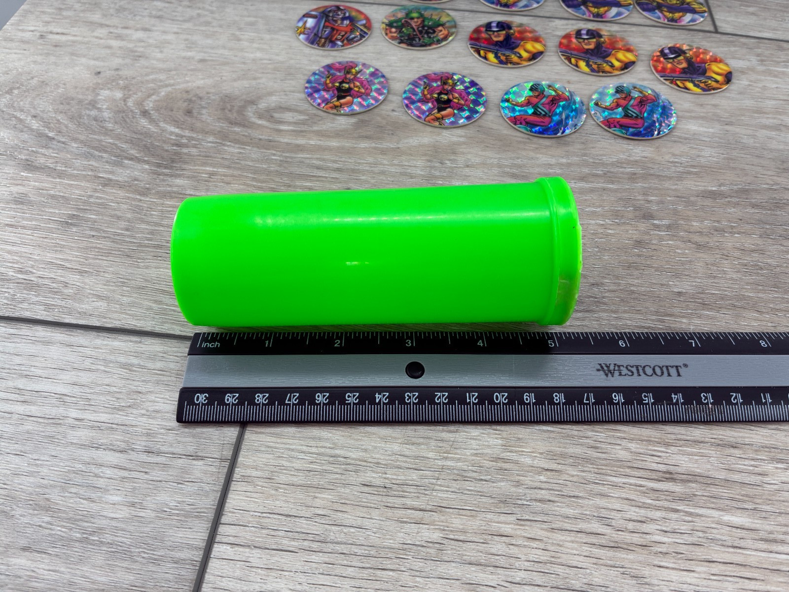 Vintage Superhero Holographic Reflective Pog Milk Cap Lot 1990s Two Containers
