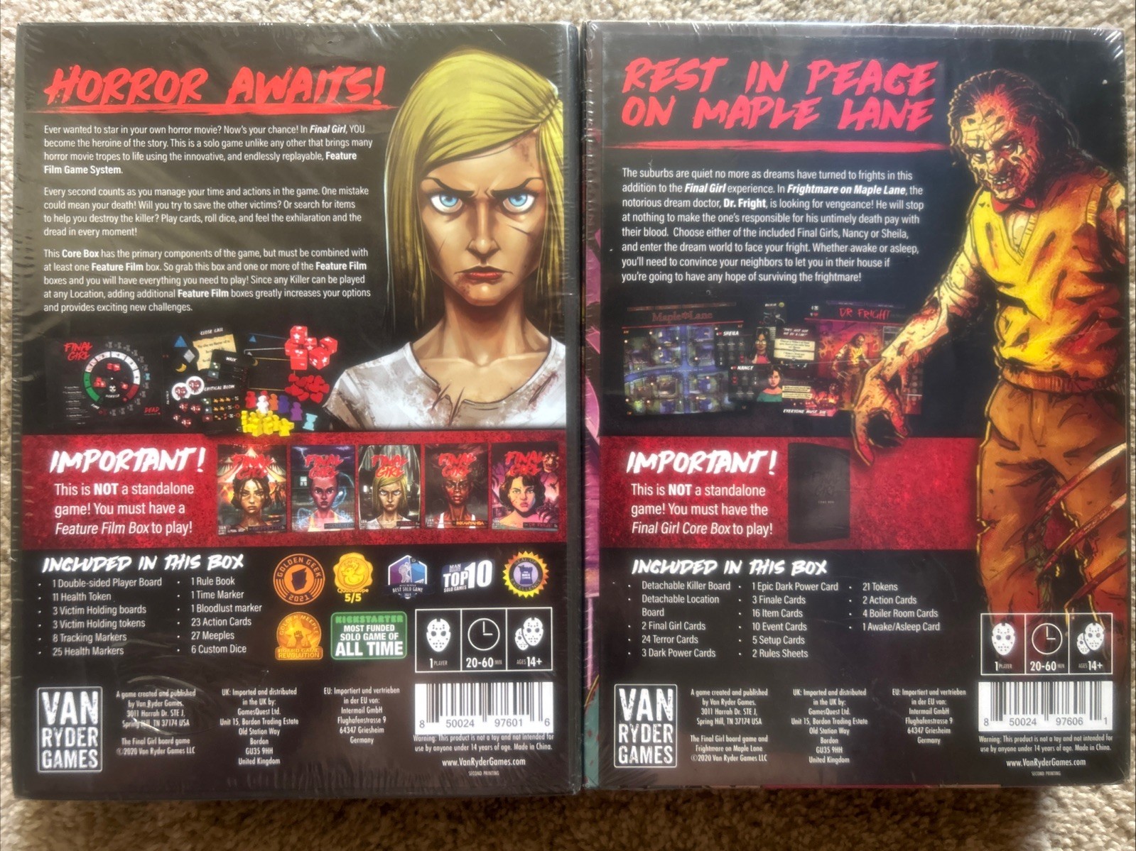 Final Girl: Core Set And Frightmare on Maple Lane -starring Dr Fright-SEALED