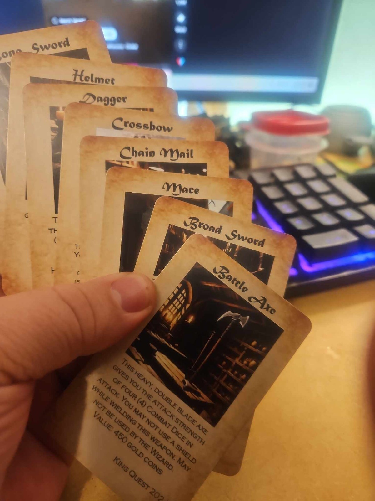 Custom HeroQuest Compatible Equipment Cards (16) – Fan-Made Replacements – New