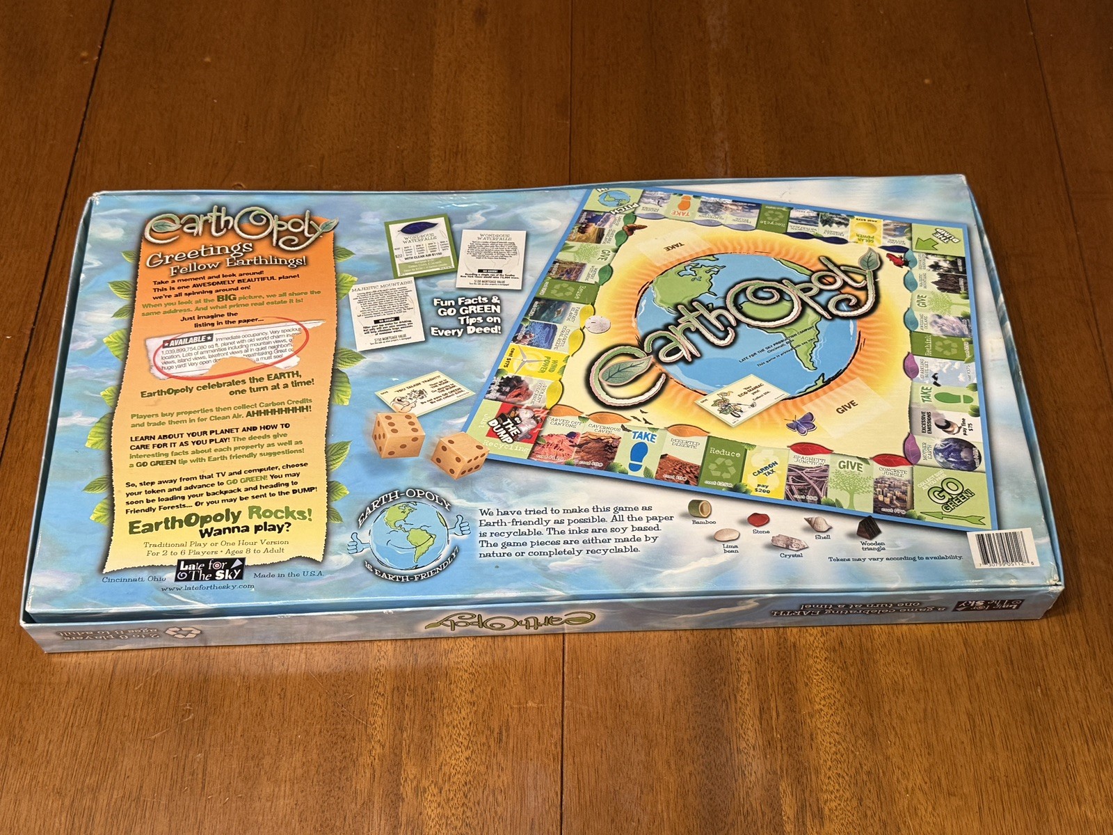 Earth Opoly Board Game by Late for the Sky Complete See Photos Rare