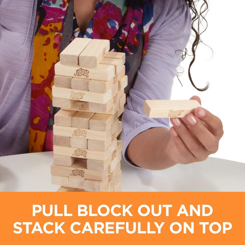 Hasbro Gaming Jenga Wooden Blocks Stacking Tumbling Tower Game | Party…