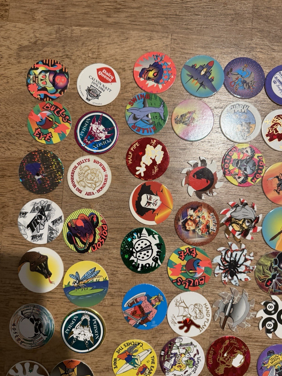 Vintage 1990s POG Lot 200+ Milk Caps Poison Marvel Ghostbusters Foil