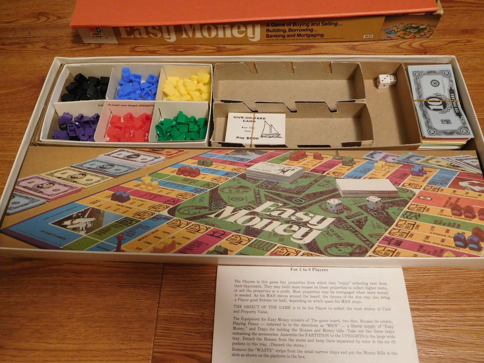 Vintage 1974 Milton Bradley Easy Money Board Game #4620 100% Complete