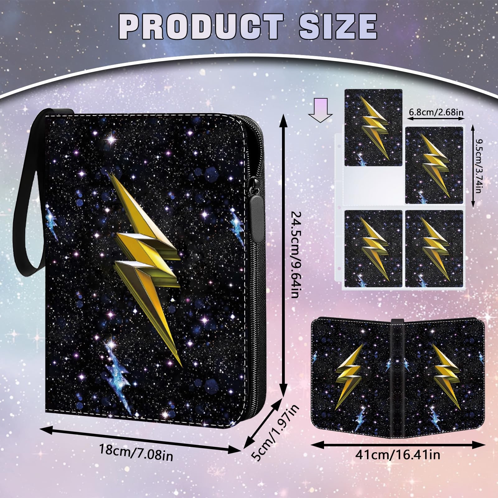 Card Binder for Trading with 440 Cards Capacity 55 Pages,Zipper 440-star