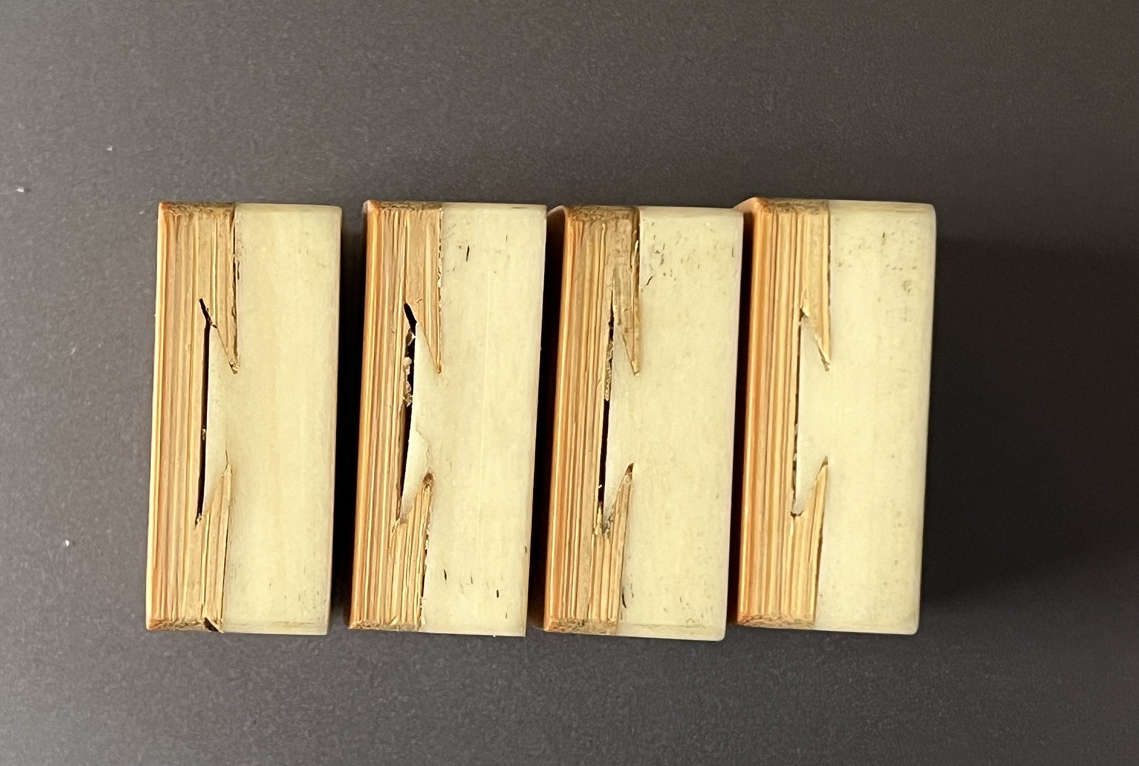 lot 4 Quality Vtg 1920s Mahjong Bone/Bamboo Replacement Tiles N E W S thick bone