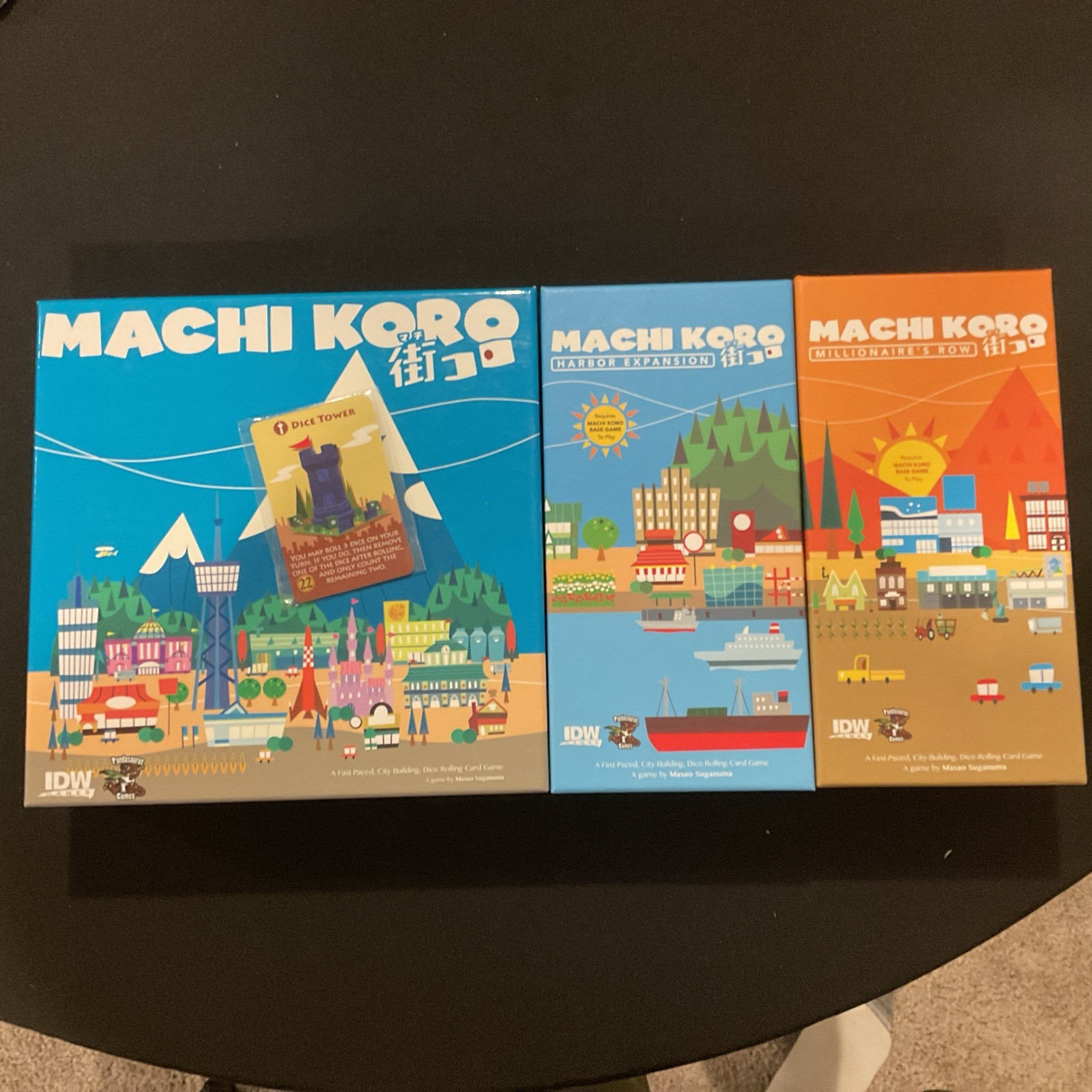 Machi Koro Base Board Game, Promo Cards & Harbor Expansion & Millionaire’s Row