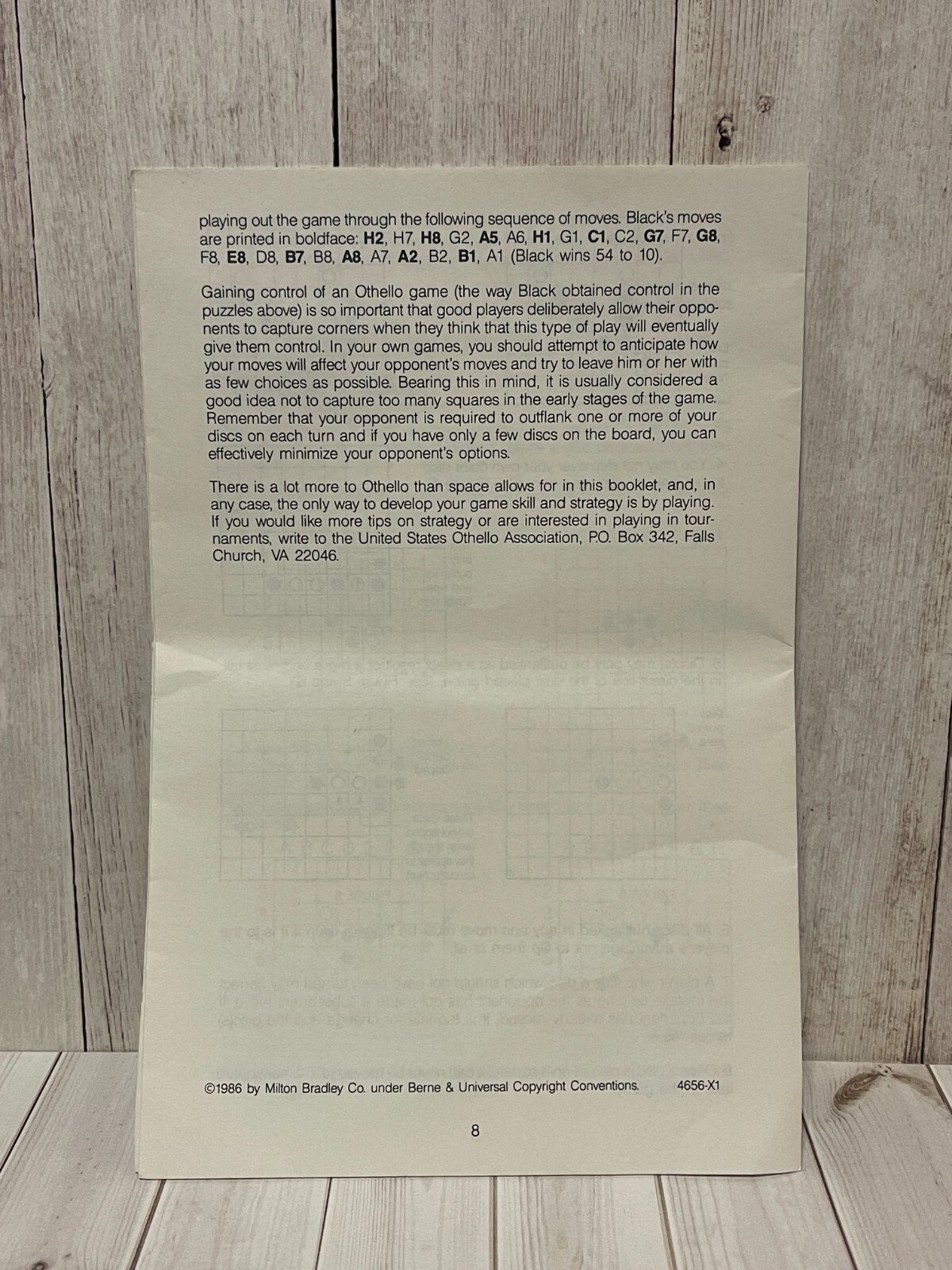 Othello – 1986 Replacement Instructions