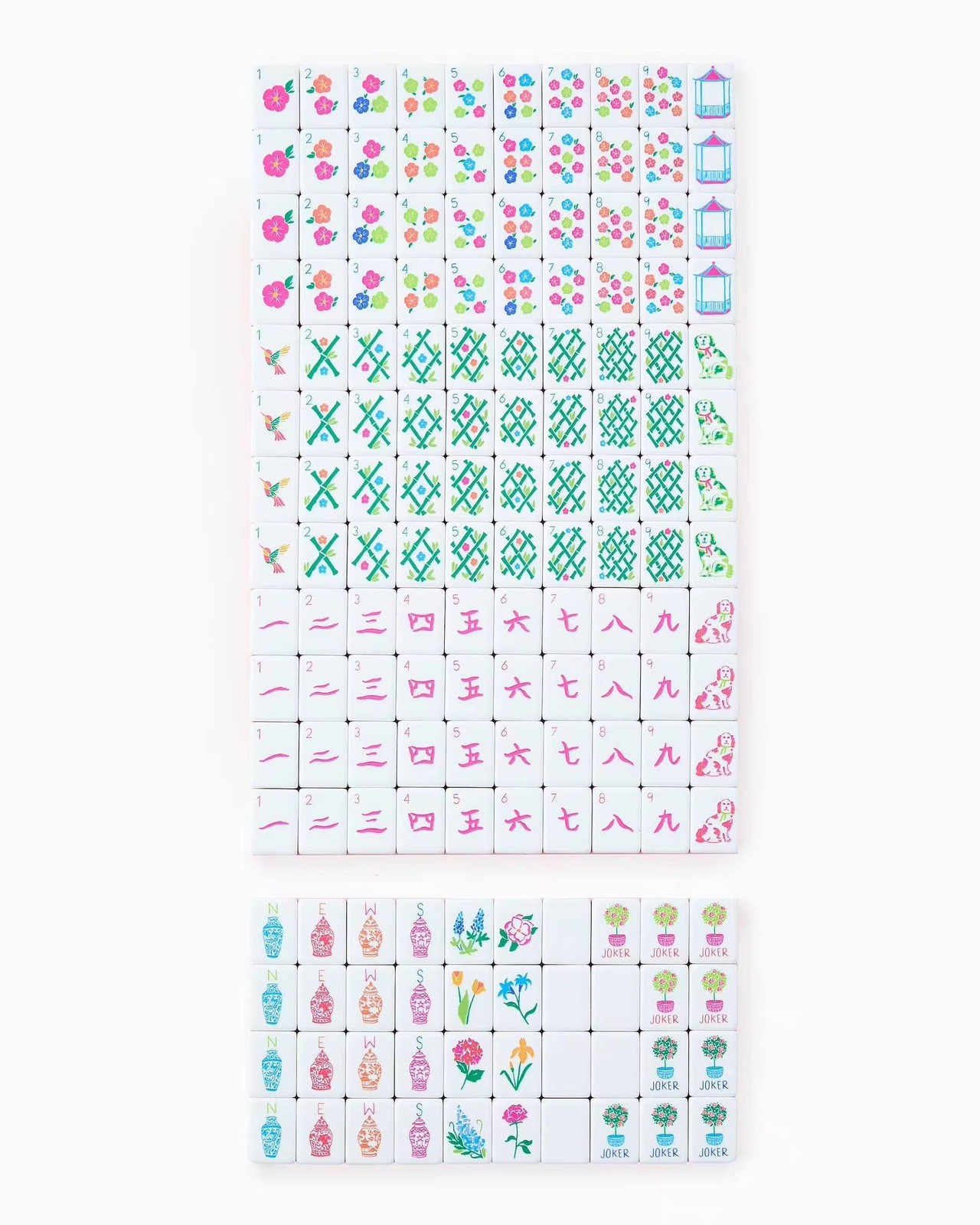 Engraved American Mahjong Tiles set , bright orange sunset themed. Fast 🛳️