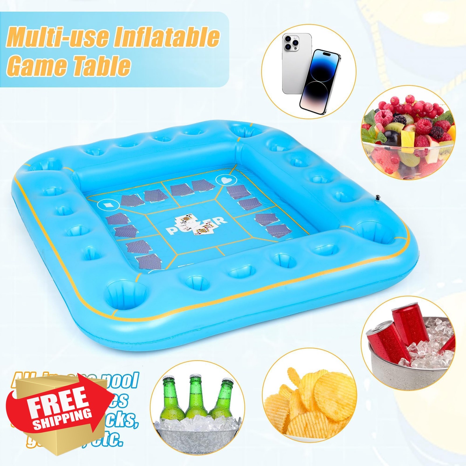 Elcoho Inflatable Game Table Light Blue