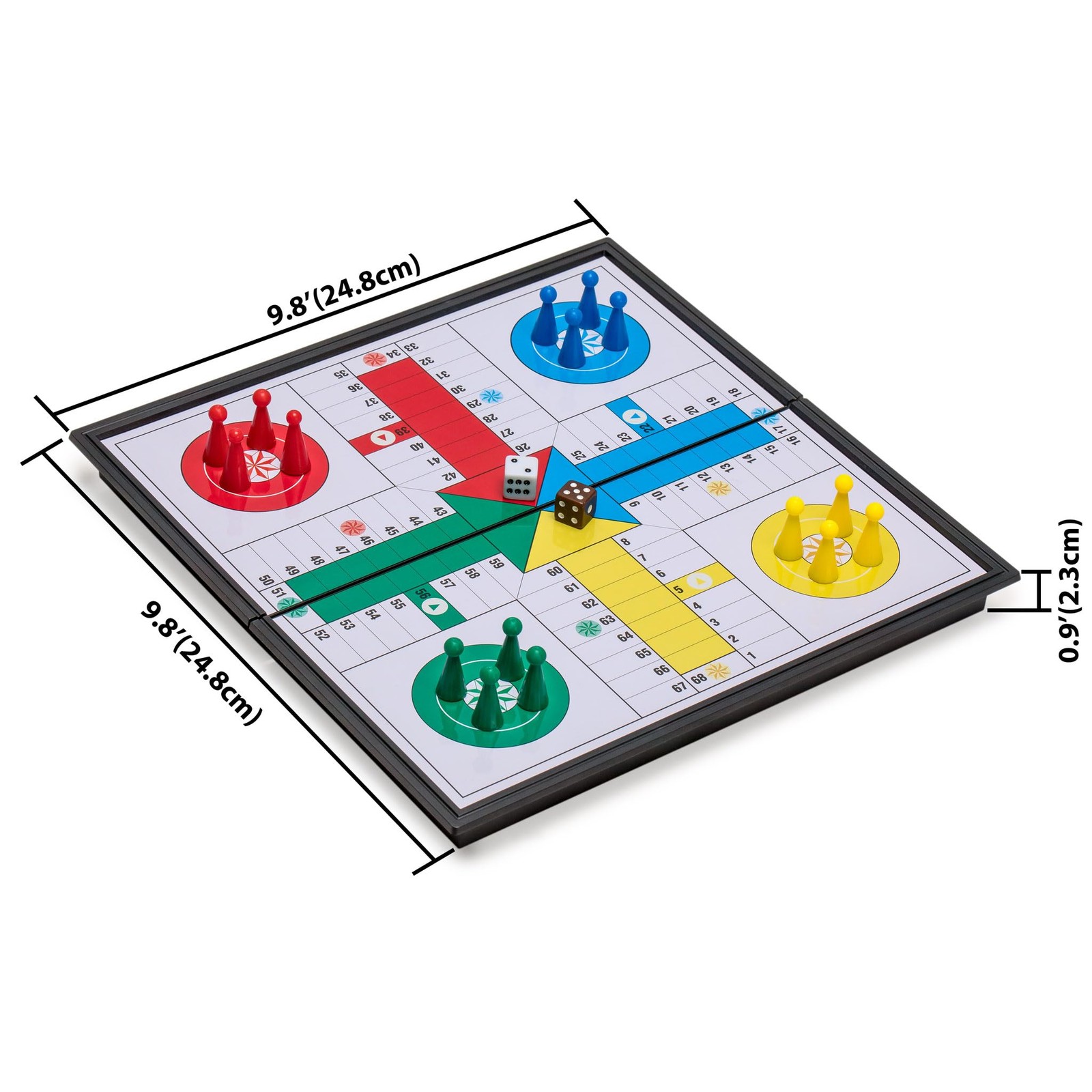 Magnetic Ludo Travel Game Set – 9.8″ Folding Board for Classic Portable Strategy