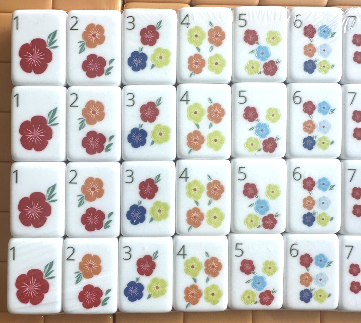 PRINTING ERROR – SUNSET ORANGE 4 Layer Acrylic Mahjong Tile Set READ DESCRIPTION