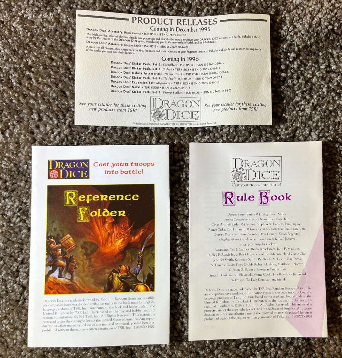 TSR Dragon Dice Game Starter Set Box Vintage 1995 Lester Smith Unplayed
