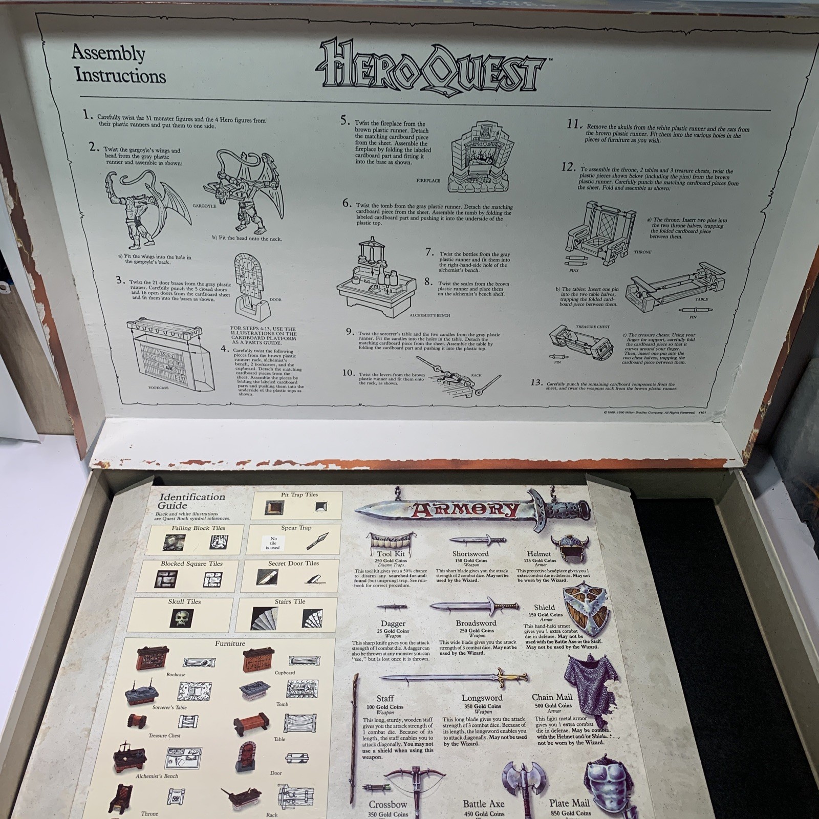 MB Hero Quest Board Game 1989-1990 + Kellar’s Keep Near Complete