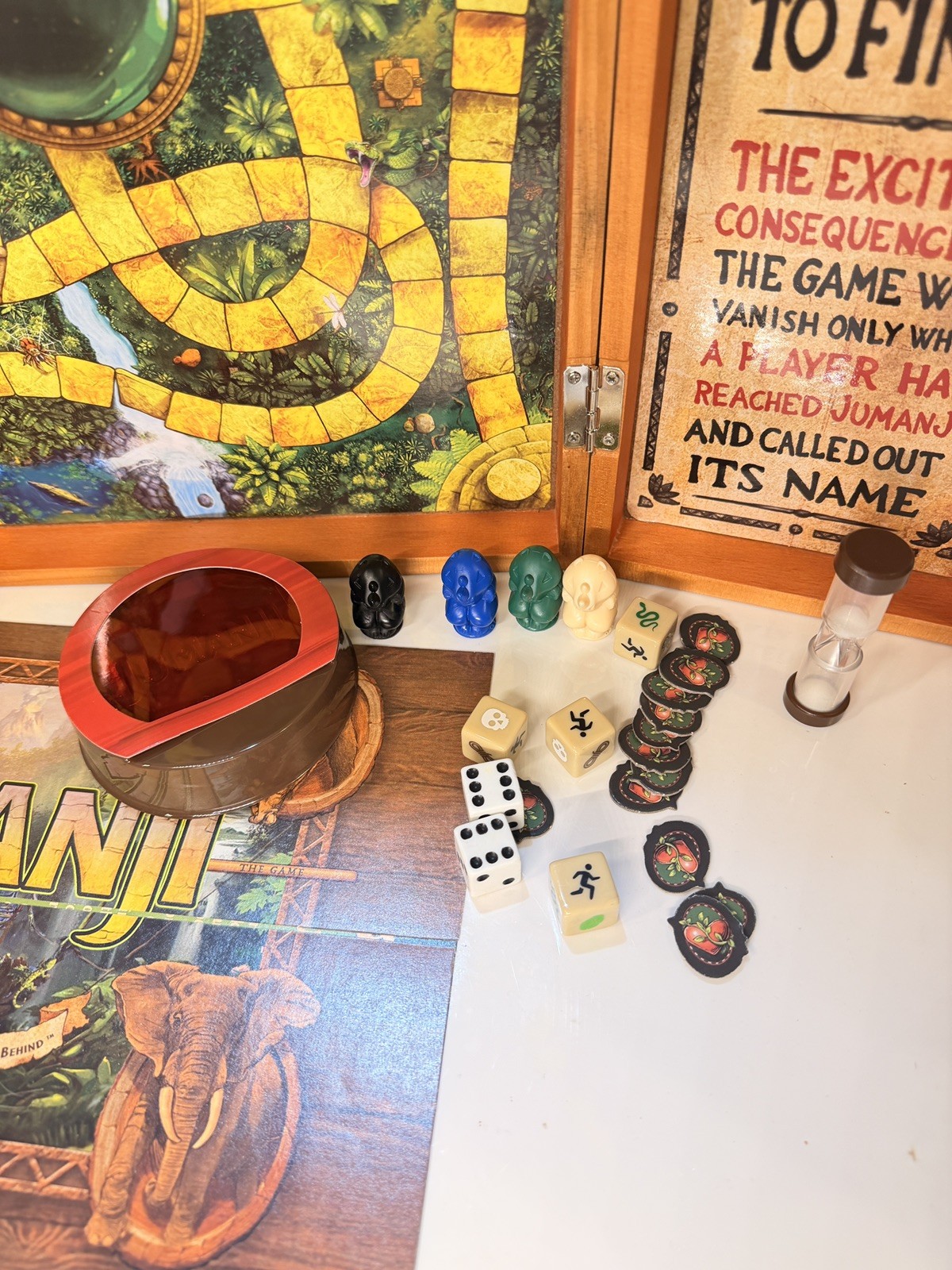 Jumanji Board Game Wooden Box Complete Spin Master Adventure Game