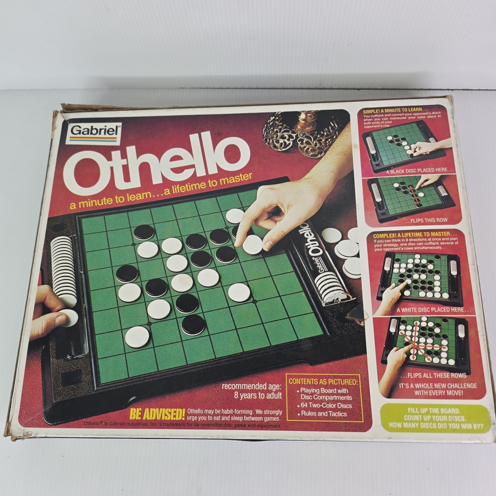 Othello Classic Board Game-Gabriel 1977 Family Strategy Game Complete