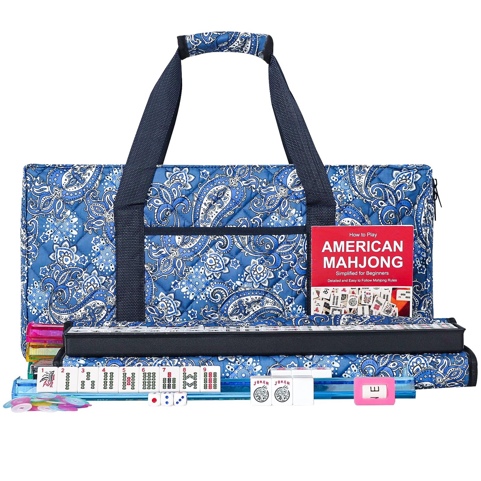 American Mahjong Set,166 Premium White Tiles with Soft Bag and Accessories,4 …