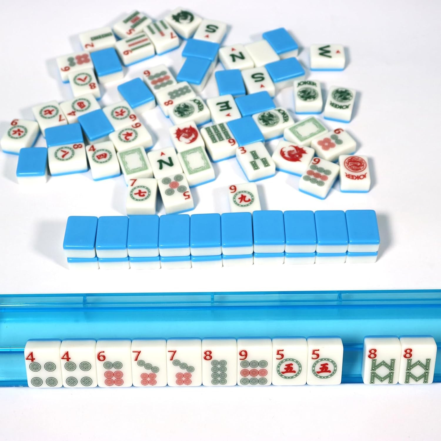 160 Pcs American Mahjong Tile Set | Elegant Vintage Luxury Style with Blue Back