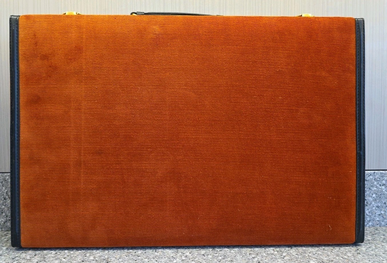 Vintage Reiss Backgammon Game Burnt Orange Corduroy Attache Briefcase 1&3/8″ Pcs