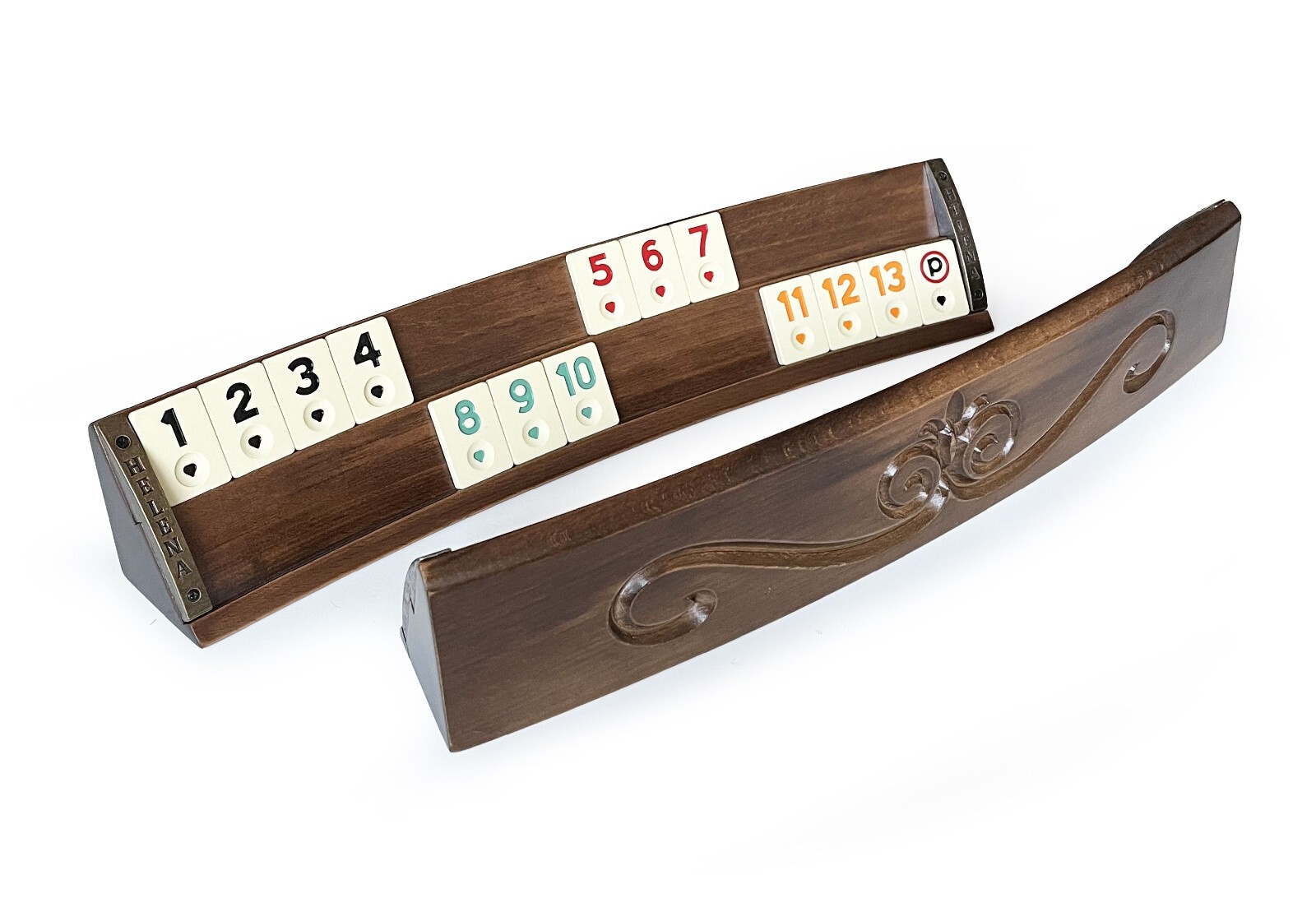 Elliptic Massive Wood Rummi Set Handmade Hand Carved, Rummy Cube Set, Okey Game