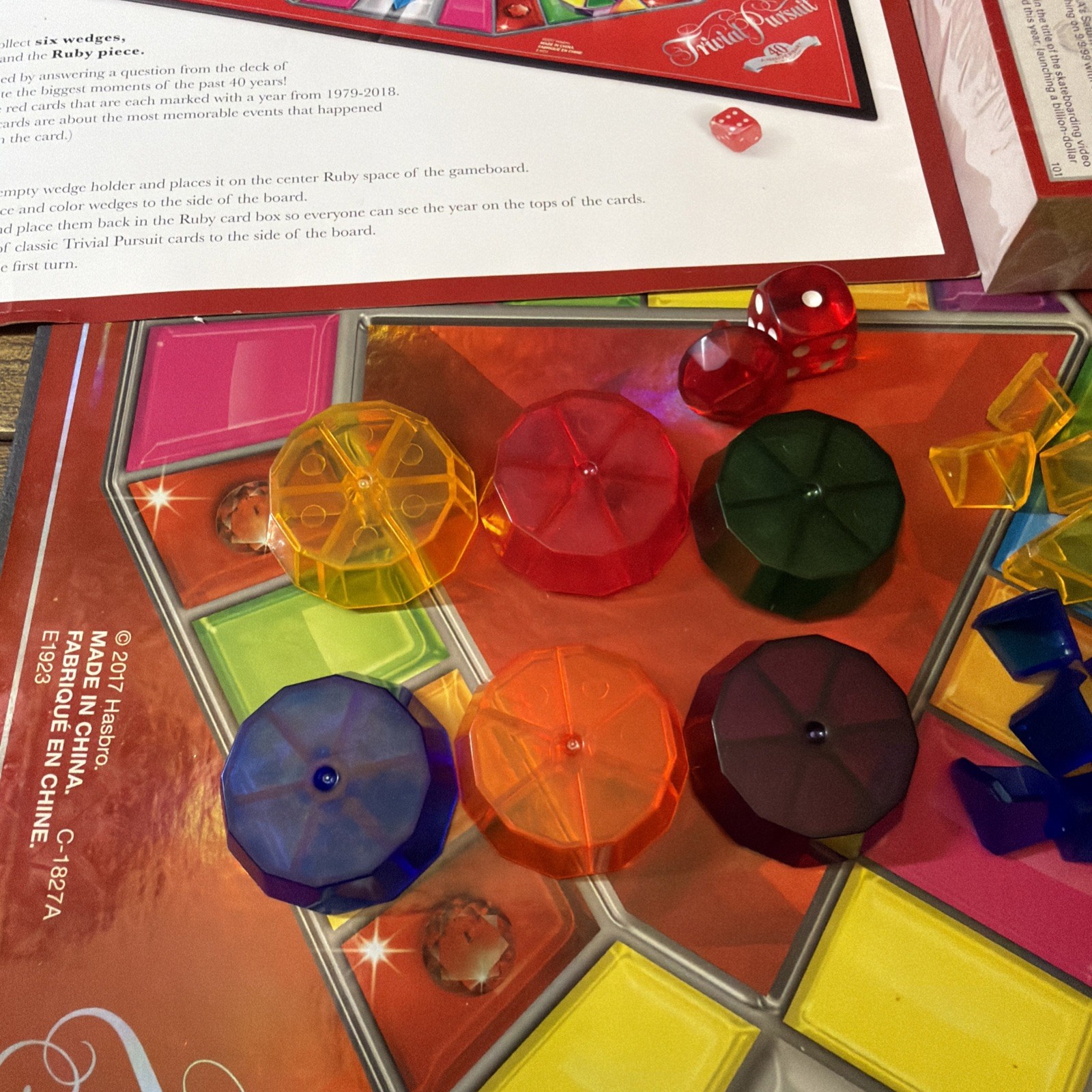 Trivial Pursuit 40th Anniversary Ruby Edition Board Game 100% Complete Set